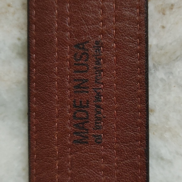 Men's Lejon Bison Leather Belt Dark Brown Size 46 - Picture 6 of 11